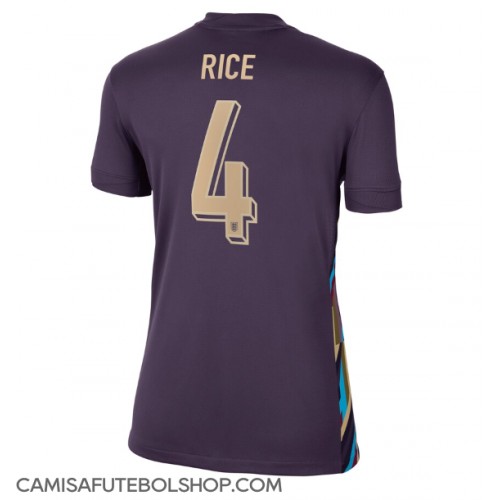 Camisa de time de futebol Inglaterra Declan Rice #4 Replicas 2º Equipamento Feminina Europeu 2024 Manga Curta